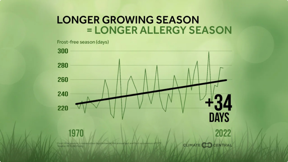 Longer Growing Season Is Equal To Longer Allergy Season.