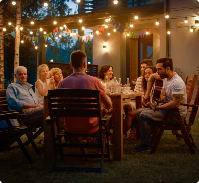 Outside Anniversary Dinner.