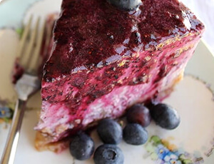 Blueberry No Bake Cheesecake.